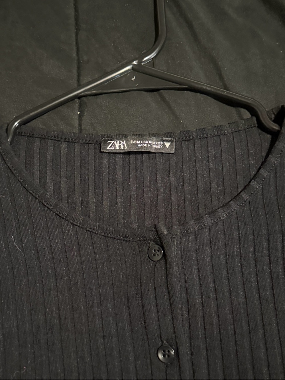Zara Black Ribbed Maxi Dress